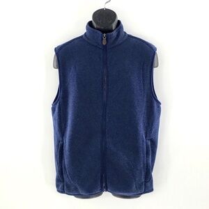 Vineyard Vines Mens Vest Blue Sweater Fleece Vest Full Zip Sherpa Lined Sz M